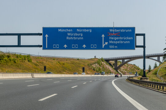 Autobahn A3 in Bayern, Abfahrt Weibersbrunn