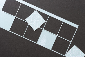 paper grid with paper shapes