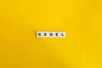 Foto auf Alu-Dibond Kegel Word on Letter Tiles on Yellow Background. Minimal Aesthetics. © photoopus