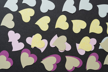 background with paper hearts