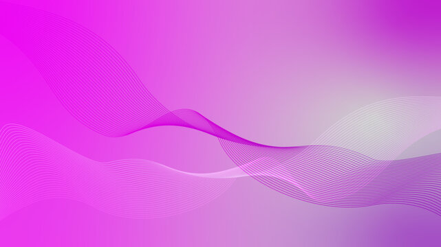 Abstract futuristic wavy stripes. Abstract curved lines on a pink background. Vector.