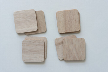 wood squares on paper