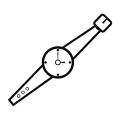black vector watch icon isolated on white background