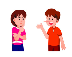 a little girl suspects what her friend said