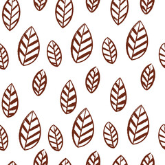 Fototapeta premium Autumn leaves pattern, seamless pattern with leaves, autumn, fall pattern
