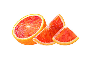 Ripe range fruit slice isolated on white background