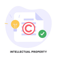 Copyright vector illustration. Concept of intellectual property, copyright, authorship rights. Protecting data license. Vector illustration in flat cartoon design for web banner, UI