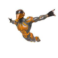 super pilot is doing a free jump in action