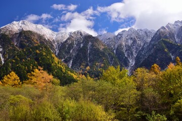 Fototapeta na wymiar Autumn scenery in Kamikochi, Nagano