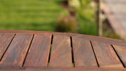 Obraz premium drewniany stół z drewna tekowego 