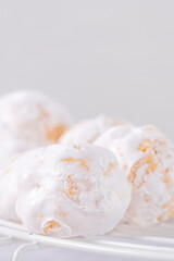 Traditional portuguese sweets beijinhos, regional sweet from Pombal, Portugal