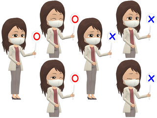 [OK NG B] African American Woman cardigan wavy hair oblique angle