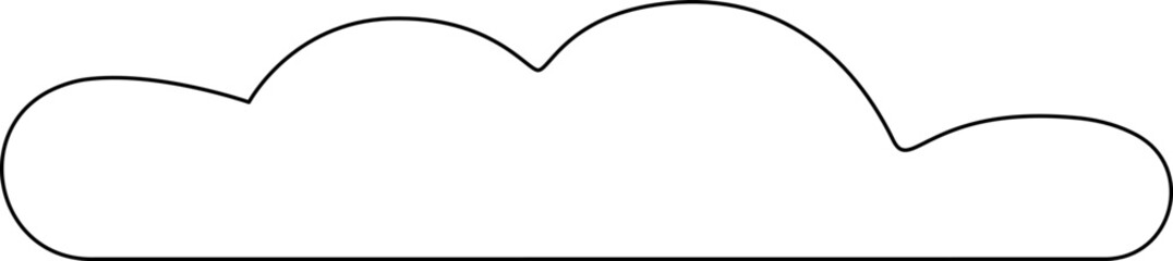 Fototapeta premium Cloud, weather phenomenon sign - vector linear picture with editable outline for coloring book, logo or pictogram. Outline.