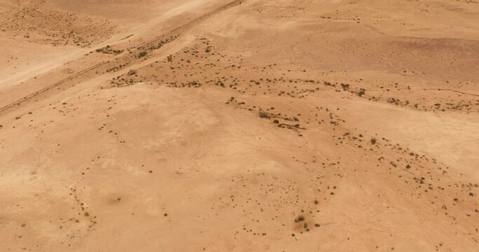 Aerial view of southern Israel Negev desert dry land.