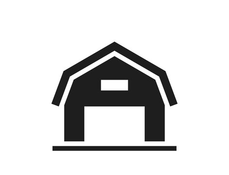 farm barn icon. farming, agriculture and harvest symbol. isolated vector image