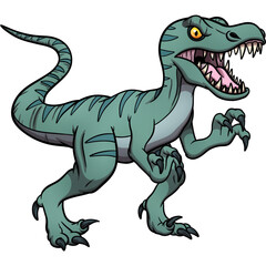 Cartoon Velociraptor. Vector clip art illustration with simple gradients. All in one single layer.