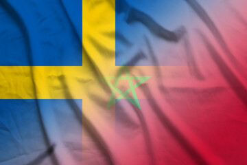 Sweden and Morocco official flag international contract MAR SWE