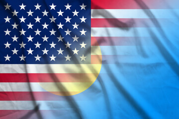 USA and Palau political flag transborder contract PLW USA