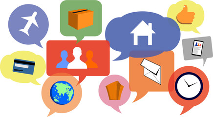 various icons in the chat bubble