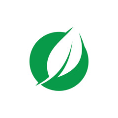 green circle leaf logo design