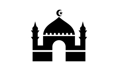 Fototapeta na wymiar black mosque building logo