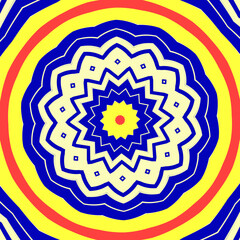 Orange blue mandala abstract spiritual symbol pattern