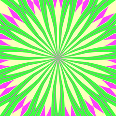Green pink mandala abstract background with stars