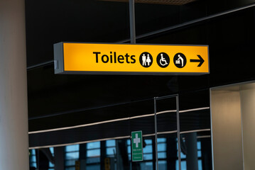 Sign of toilets on a building