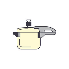 Pressure cooker icon in color, isolated on white background 