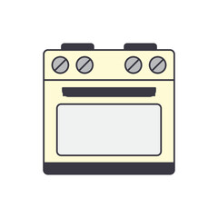 Electrical stove icon in color, isolated on white background 