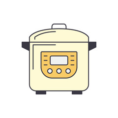 Multicooker icon in color, isolated on white background 