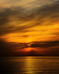 sunset over the sea