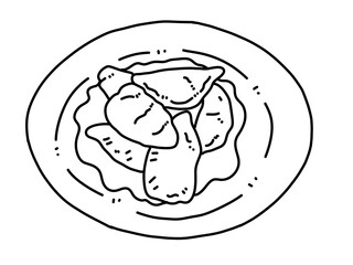 black and white of food for coloring