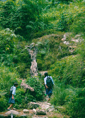students in the mountains