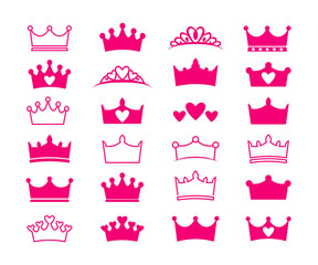 King and queen crown logo icon illustration