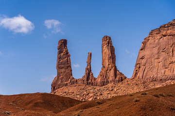Three Sisters in Monument Valley