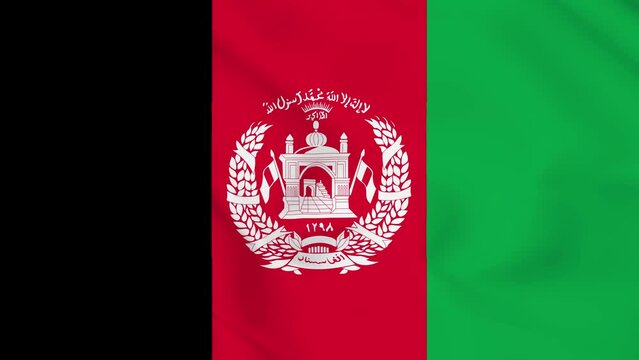 Afghanistan flag seamless closeup waving animation.  
