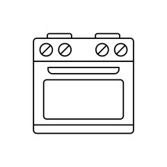 Electrical stove icon in line style icon, isolated on white background