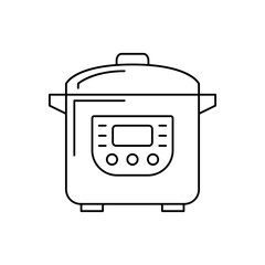 Multicooker icon in line style icon, isolated on white background