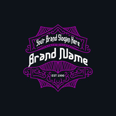 retro logo template for barber shop, coffee shop, cafe, old brand, banner, certificate, quality, premium quality, hotel, personal brand