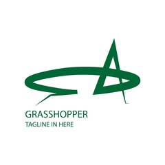 grasshopper logo illustration design vector