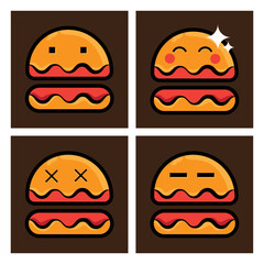 set of funny cartoon faces