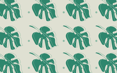 seamless pattern with green leaves