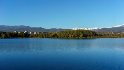 Natural landscape overlooking the lake. Sukhumi, Abkhazia