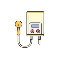 Water heater tank icon in color, isolated on white background 