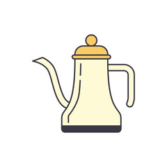 Coffee kettle, percolator icon in color, isolated on white background 