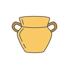 Cooking, dish, eathernware icon in color, isolated on white background 