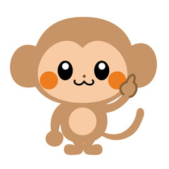 Fototapeta premium かわいいサルのキャラクターフラットイラスト素材