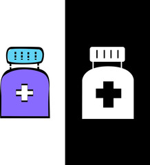 medicine bottle or vial health icon