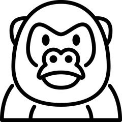 gorilla outline icon
